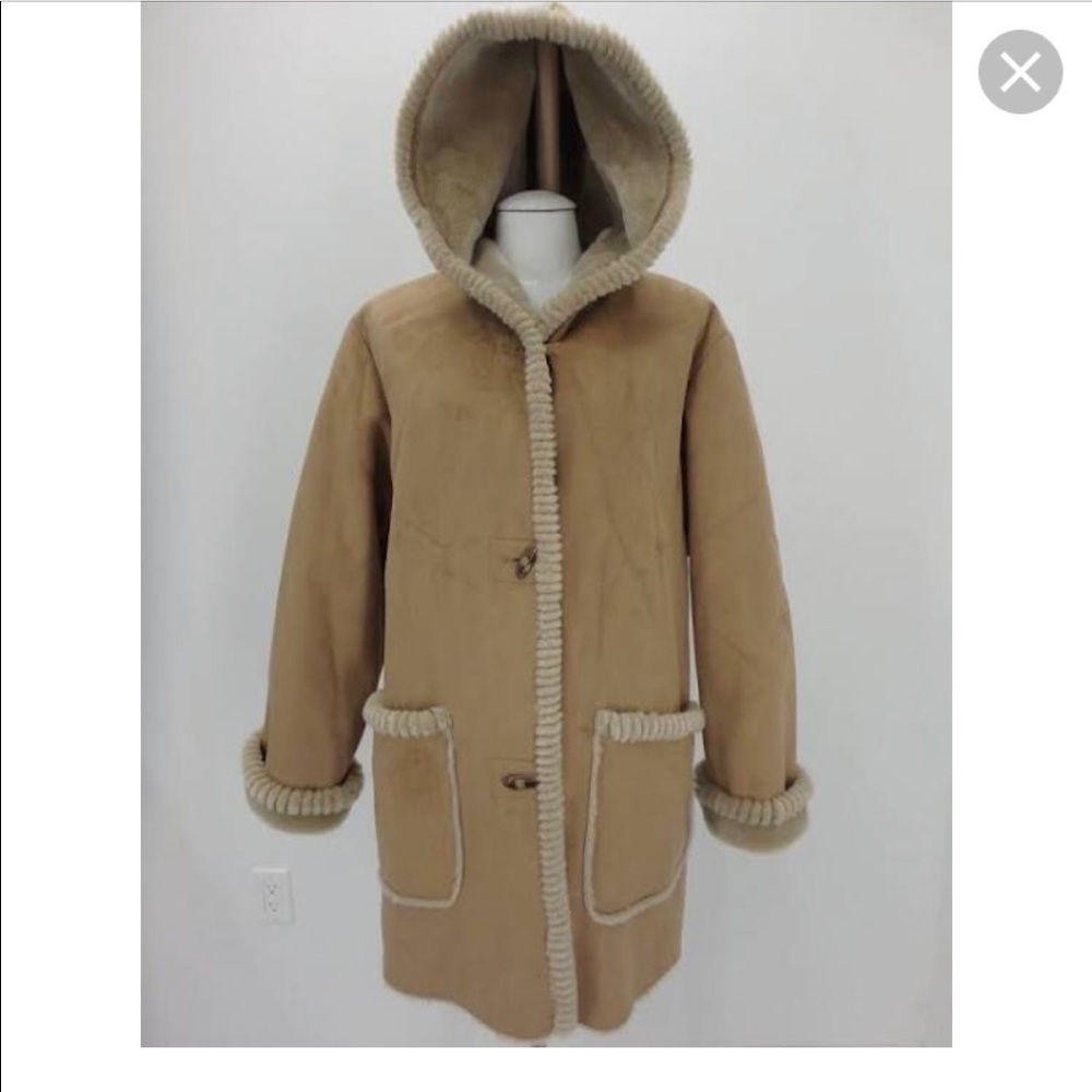Shearling Faux Fur Tan/Beige Coat